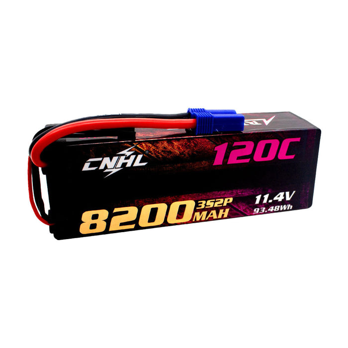 2 Packs CNHL Racing Series LiHV 8200mAh 11.4V 3S 120C HV Hard Case Lipo Battery with EC5 Plug-UK Warehouse