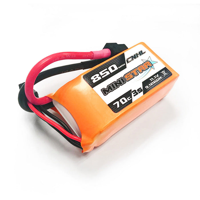 4 Packs CNHL MiniStar 850mAh 11.1V 3S 70C Lipo Battery with XT60 Plug