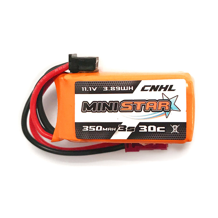 3 Packs CNHL MiniStar 350mAh 11.1V 3S 30C Lipo Battery with JST