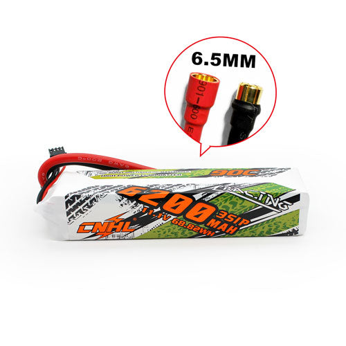 CNHL Racing Series 6200mAh 11.1V 3S 90C Lipo Battery with 6.5mm Bullet Plug