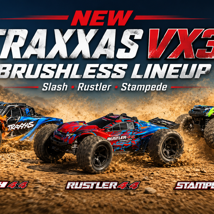New Traxxas VX3 Brushless lineup 2S vs 3S LiPo battery guide for Slash Rustler and Stampede