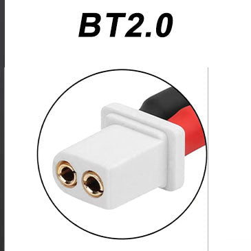 Comparison of PH2.0, BT2.0, and A30 LiPo battery plugs side by side