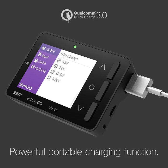 ISDT BG-8S portable USB power function with QC3.0 and 12V 2A output