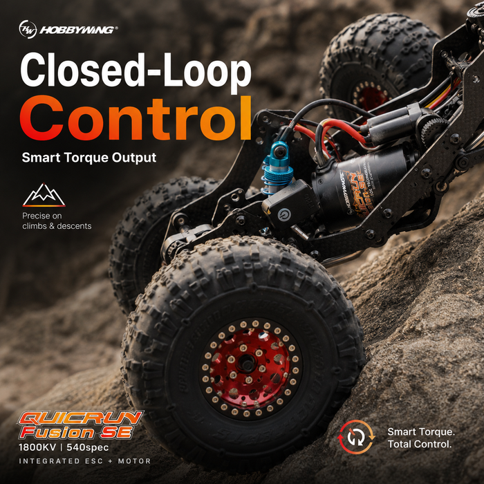 Hobbywing QUICRUN Fusion SE 1800KV FOC 2-in-1 40A ESC & Motor System for 1/10 RC Crawlers