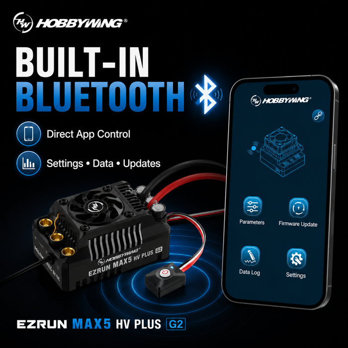 Hobbywing EZRUN MAX5 HV Plus G2 350A 6-12S Sensored Brushless ESC with AS150