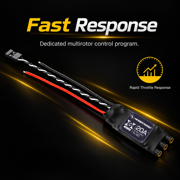 Hobbywing XRotor 20A 4S BLDC Multirotor ESC – 3-4S, 20A/30A