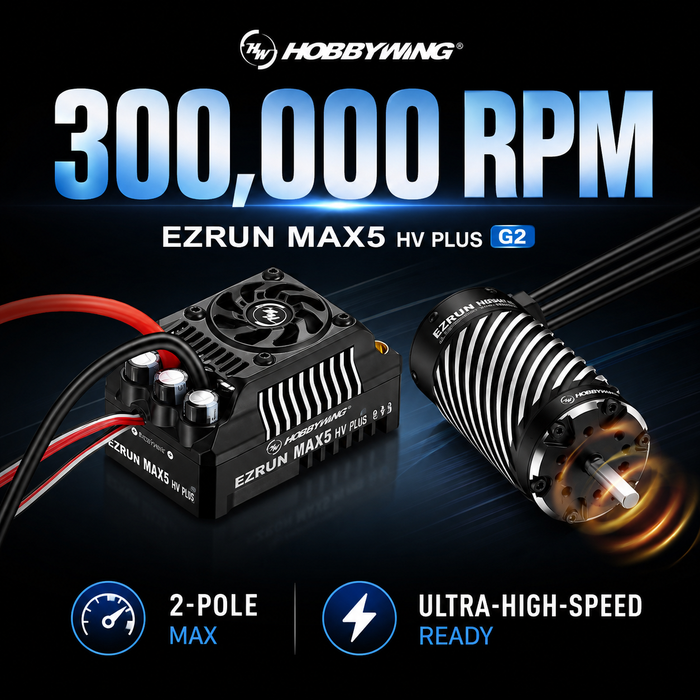 Hobbywing EZRUN MAX5 HV Plus G2 350A 6-12S Sensored Brushless ESC with AS150