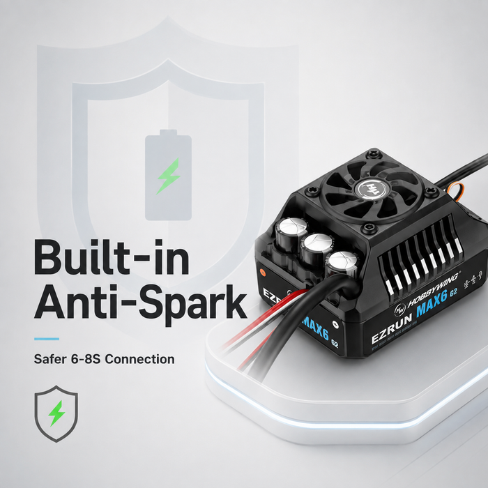 Hobbywing EZRUN MAX6 G2 200A 3-8S Sensored Brushless ESC for 1/6 & 1/7 RC Cars