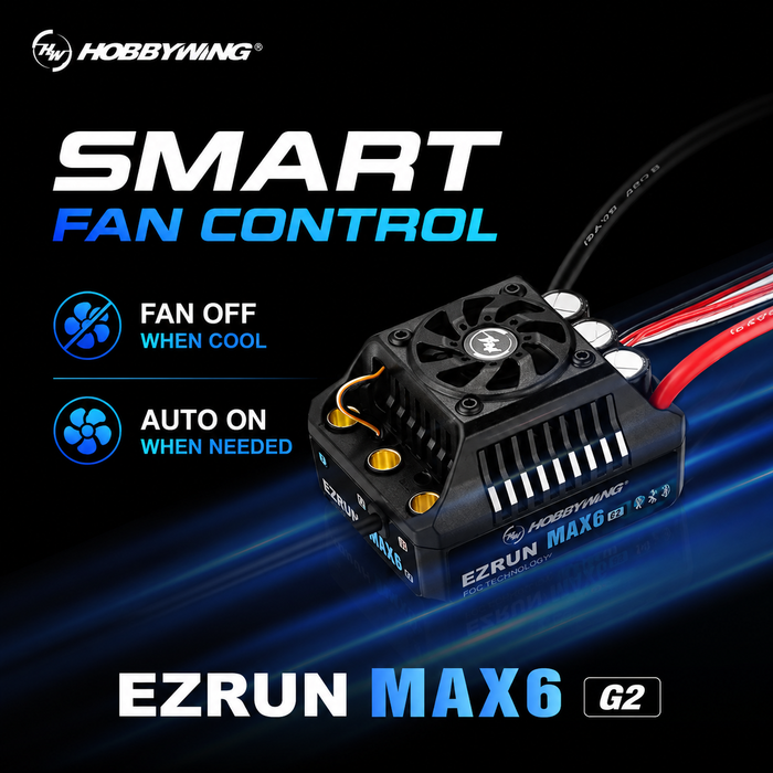 Hobbywing EZRUN MAX6 G2 200A 3-8S Sensored Brushless ESC for 1/6 & 1/7 RC Cars