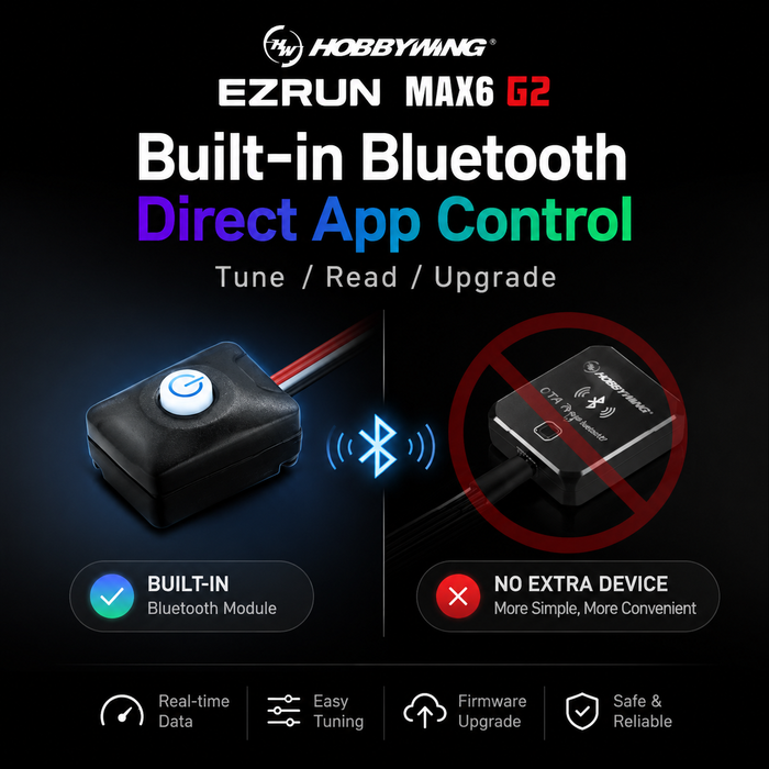 Hobbywing EZRUN MAX6 G2 200A 3-8S Sensored Brushless ESC for 1/6 & 1/7 RC Cars