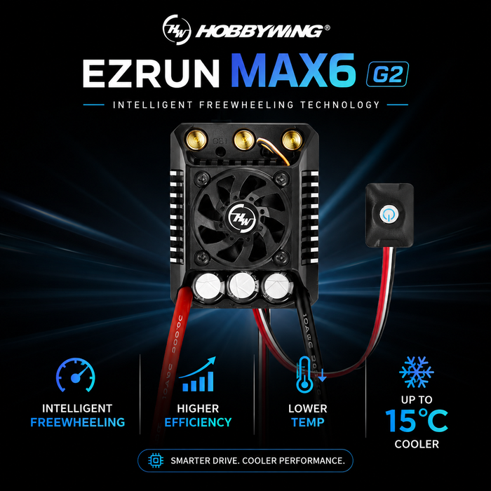 Hobbywing EZRUN MAX6 G2 200A 3-8S Sensored Brushless ESC for 1/6 & 1/7 RC Cars