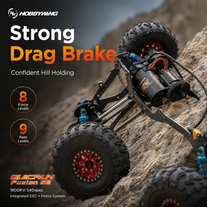 Hobbywing QUICRUN Fusion SE 1800KV FOC 2-in-1 40A ESC & Motor System for 1/10 RC Crawlers