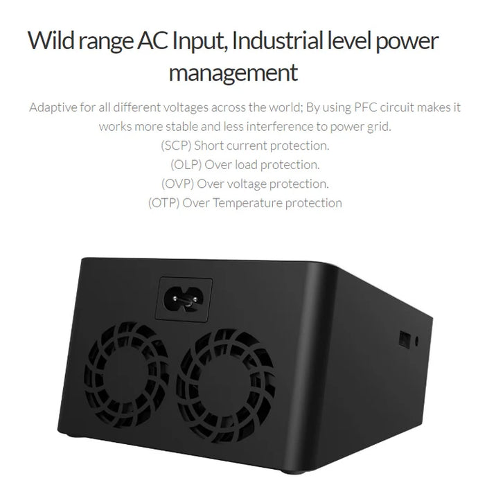 ISDT D2 Mark II 100-240V AC battery charger with dual fan cooling and power protection