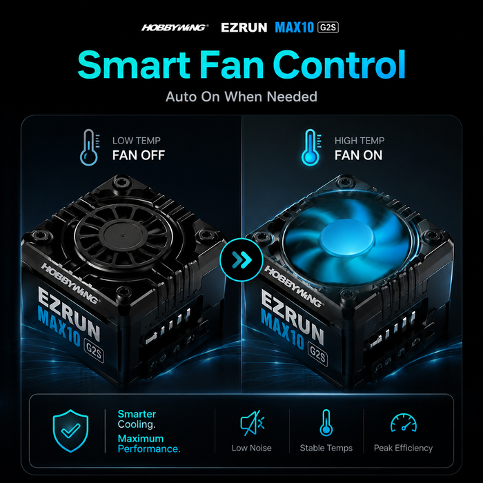 Hobbywing EZRUN MAX10 G2S 140A 2–4S sensorloser bürstenloser Fahrtregler mit Bluetooth