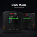 ISDT P20 smart charger dark mode interface for low-light operation