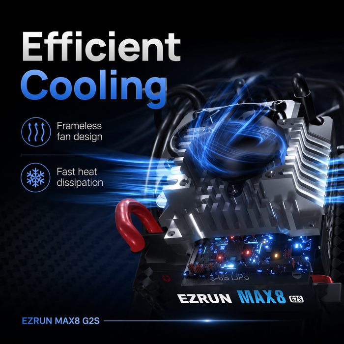 Hobbywing EZRUN MAX8 G2S 160A 3-6S Bluetooth Sensored ESC with XT90 for 1/8 RC Cars