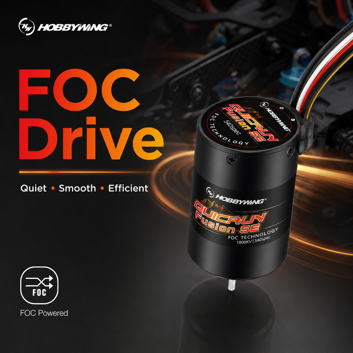 Hobbywing QUICRUN Fusion SE 1800KV FOC 2-in-1 40A ESC & Motor System for 1/10 RC Crawlers