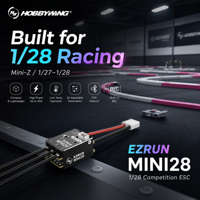 Hobbywing EZRUN MINI28 30A 2S Sensored Brushless ESC for 1/28 Mini-Z
