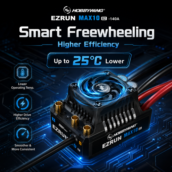 Hobbywing EZRun MAX10 G2 140A Waterproof Sensored Brushless ESC 2-4S