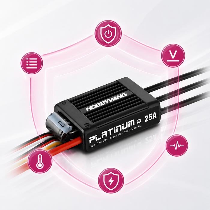 Hobbywing Platinum 25A 6S V4 Brushless ESC with 6V/7.4V BEC for Oxy Heli 2 and Small RC Helicopters