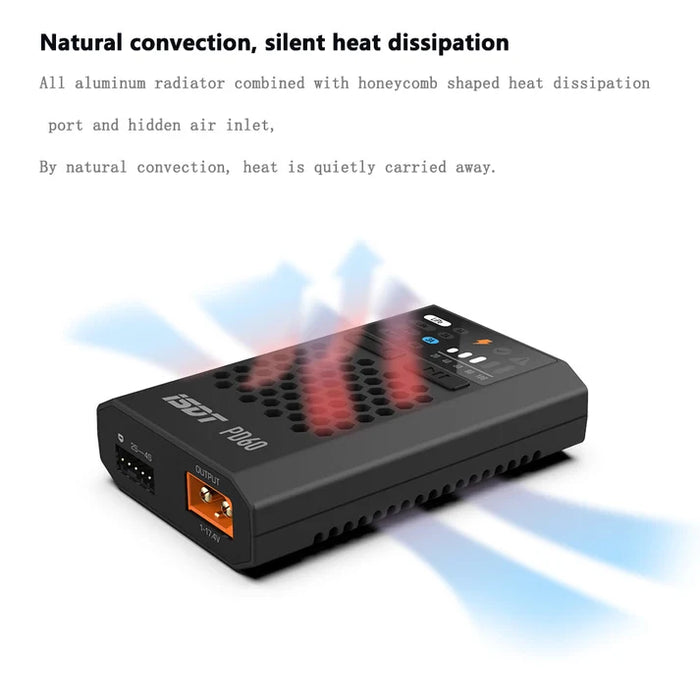 ISDT PD60 60W 6A USB-C LiPo-balanceoplader til 1-4S RC-batterier