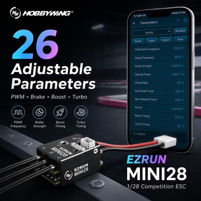 Hobbywing EZRUN MINI28 30A 2S Sensored Brushless ESC for 1/28 Mini-Z