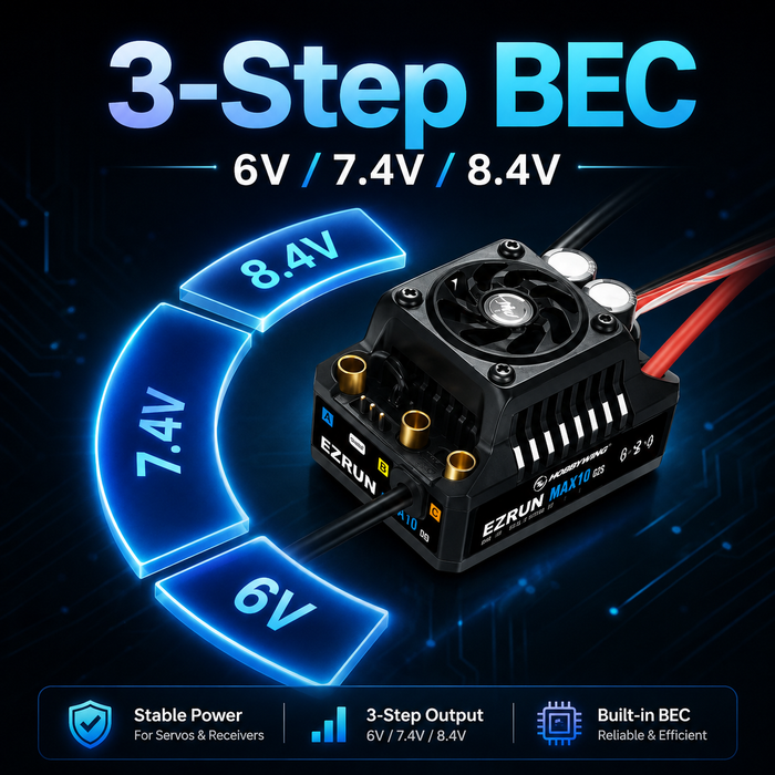 Hobbywing EZRUN MAX10 G2S 140A 2–4S sensorloser bürstenloser Fahrtregler mit Bluetooth