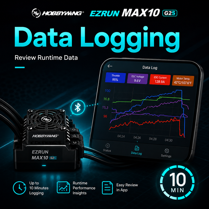 Variateur ESC sans balais Hobbywing EZRUN MAX10 G2S 80 A 2-3S avec capteur et Bluetooth intégré