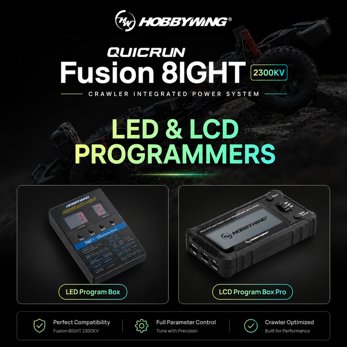 Hobbywing QUICRUN Fusion 8IGHT 2300KV FOC 2-in-1 80A ESC 및 모터 시스템, 1/8 RC 크롤러용