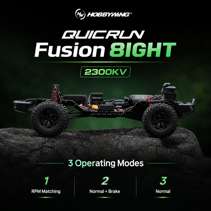 Hobbywing QUICRUN Fusion 8IGHT 2300KV FOC 2-in-1 80A ESC 및 모터 시스템, 1/8 RC 크롤러용