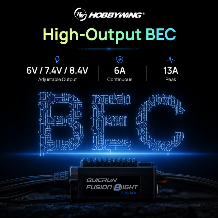 Hobbywing QUICRUN Fusion 8IGHT 2300KV FOC 2-in-1 80A ESC 및 모터 시스템, 1/8 RC 크롤러용