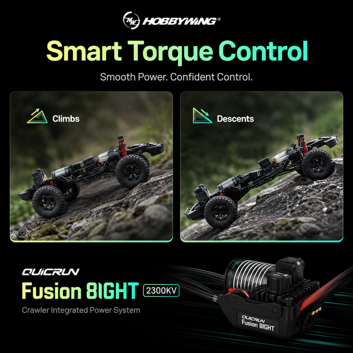Hobbywing QUICRUN Fusion 8IGHT 2300KV FOC 2-in-1 80A ESC 및 모터 시스템, 1/8 RC 크롤러용