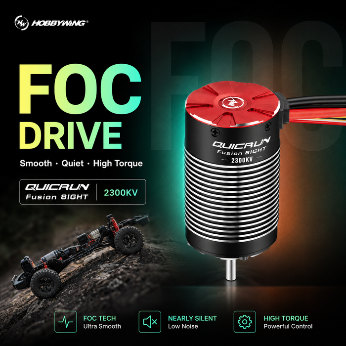 Hobbywing QUICRUN Fusion 8IGHT 2300KV FOC 2-in-1 80A ESC 및 모터 시스템, 1/8 RC 크롤러용