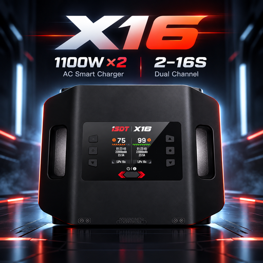 ISDT X16 16S Dual Channel AC LiPo Charger – 2200W 20A×2
