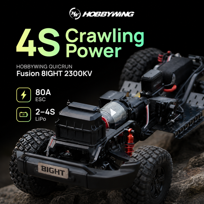 Hobbywing QUICRUN Fusion 8IGHT 2300KV FOC 2-in-1 80A ESC 및 모터 시스템, 1/8 RC 크롤러용