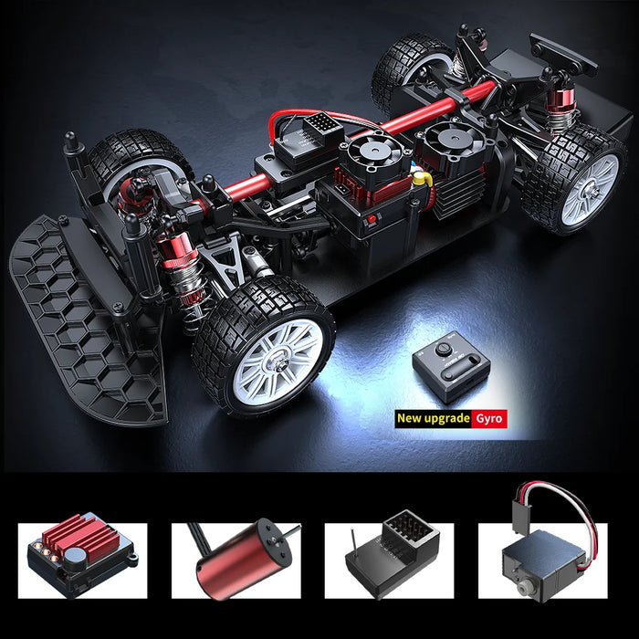 MJX Hyper Go 14303 internal chassis layout with brushless 2845 motor and waterproof 45A ESC