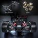 Close-up of metal differential, bearings, and suspension system of MJX 14303 brushless RC car