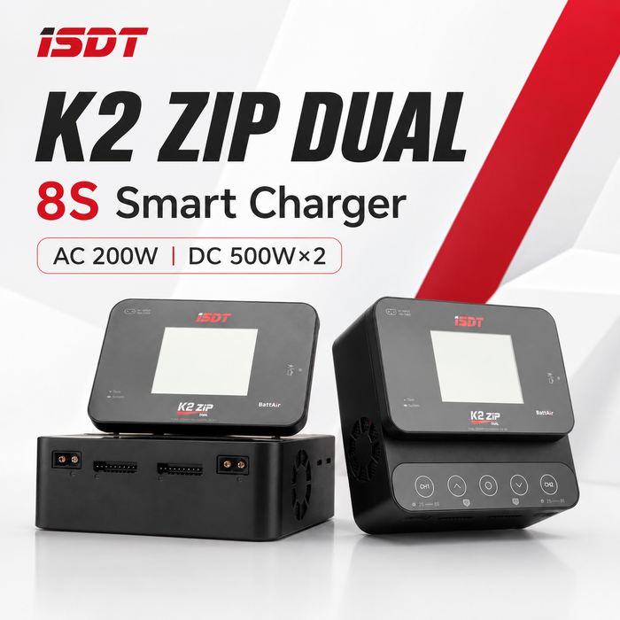 ISDT K2 ZIP Dual 8S AC DC smart LiPo battery charger with dual channel output