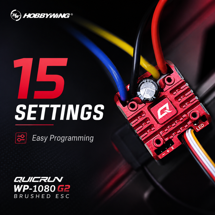 Hobbywing QuicRun WP 1080 G2 Brushed ESC 80A 2-3S for 1/10 RC Crawlers
