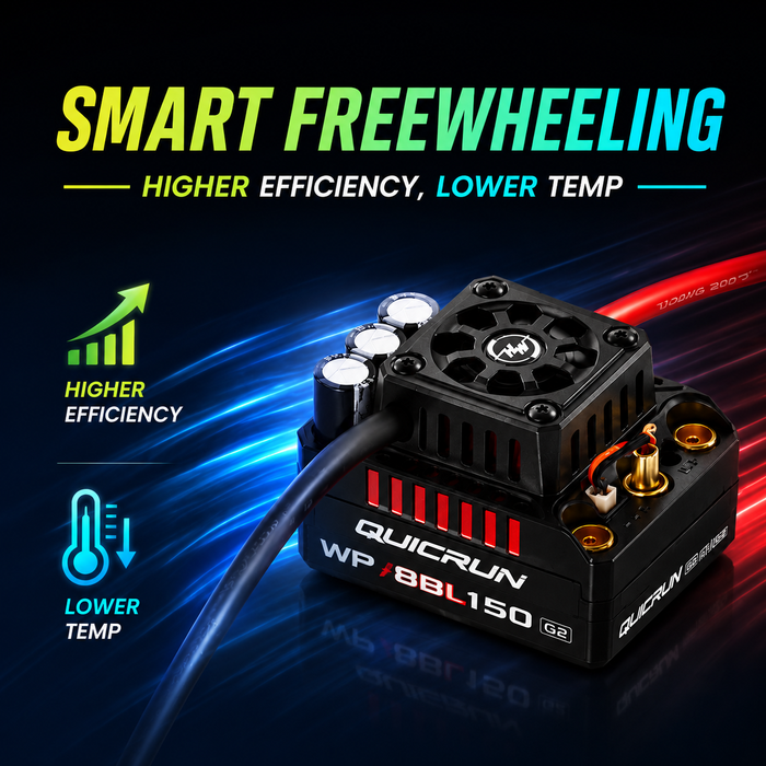 Hobbywing QUICRUN WP 8BL150 G2 150A 3-6S Waterproof Brushless ESC for 1/8 RC Trucks