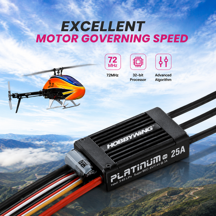 Hobbywing Platinum 25A 6S V4 Brushless ESC with 6V/7.4V BEC for Oxy Heli 2 and Small RC Helicopters