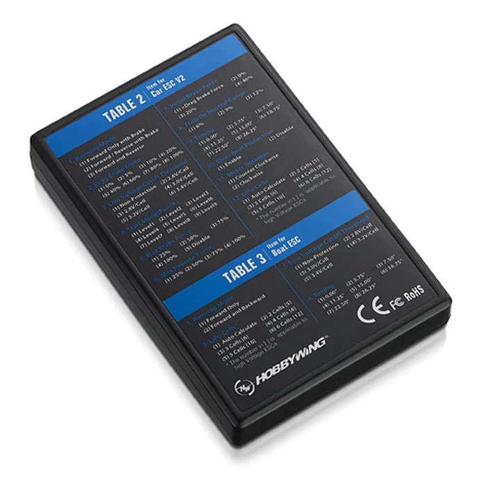 Hobbywing ESC LED Program Card for FlyFun, SkyWalker, Platinum, QuicRun, EzRun and SeaKing
