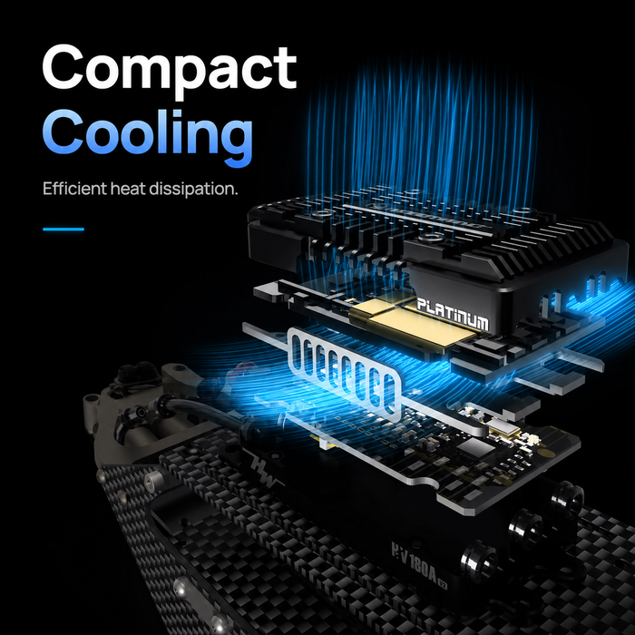 Hobbywing Platinum 14S 180A HV SBEC V5 Brushless ESC with Single Cooling Fan for 650 Helicopters & Fixed-Wing Aircraft