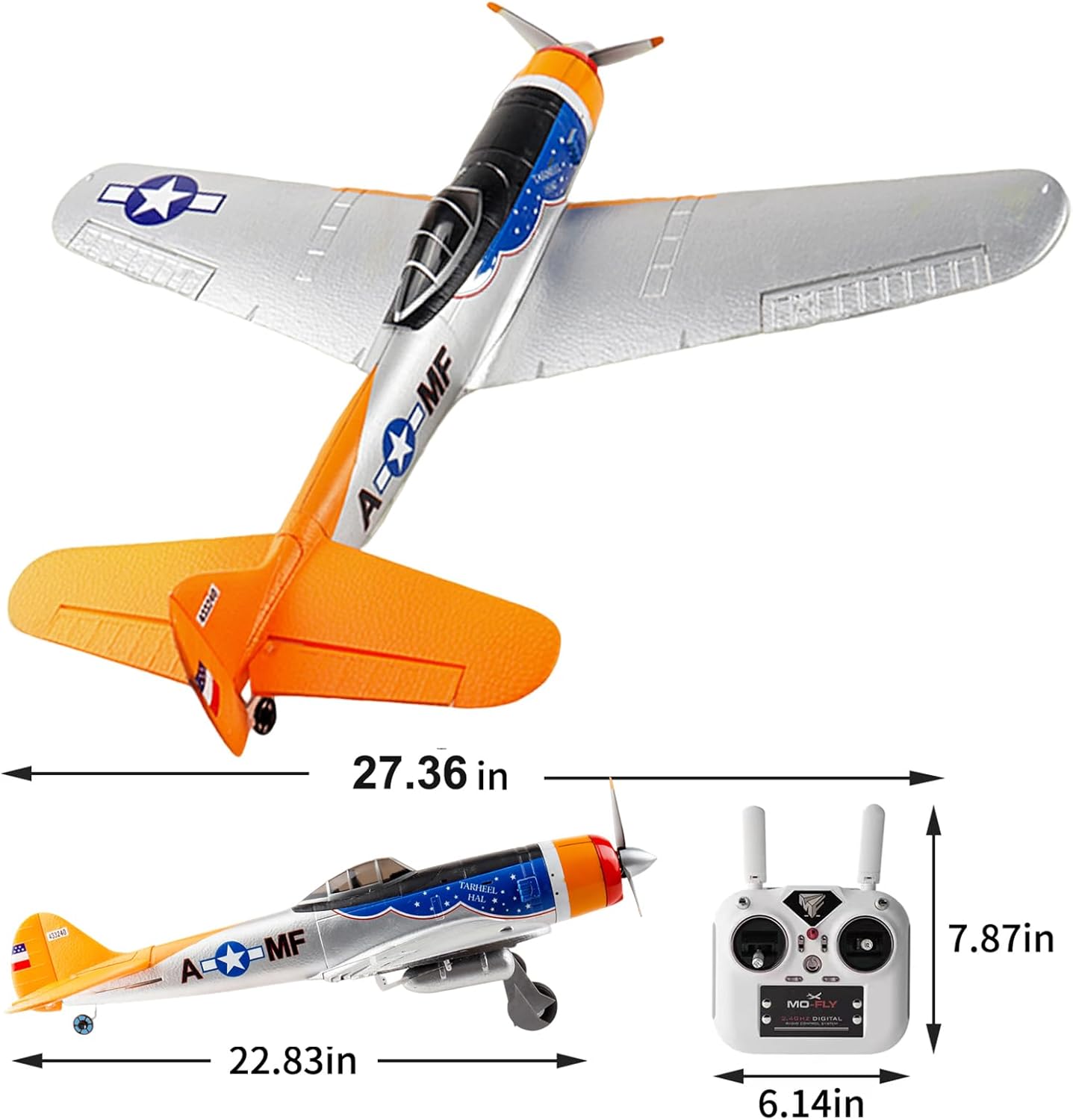 MF-A84 690mm P47 RC 飛行機 RTF | ブラシレス ウォーバード ジャイロ