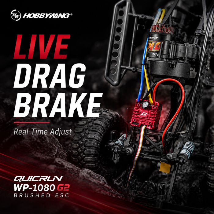 Hobbywing QuicRun WP 1080 G2 Brushed ESC 80A 2-3S for 1/10 RC Crawlers