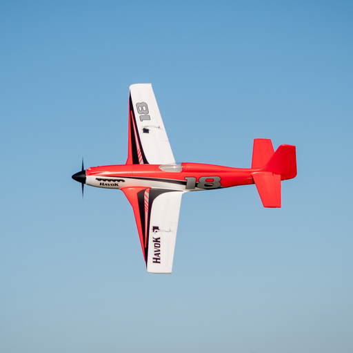 CNHL Havok 1000mm 4S sport racer RC plane in fast level flight