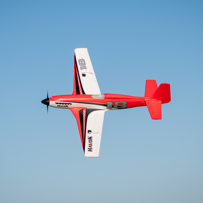 CNHL Havok 1000mm 4S sport racer RC plane in fast level flight