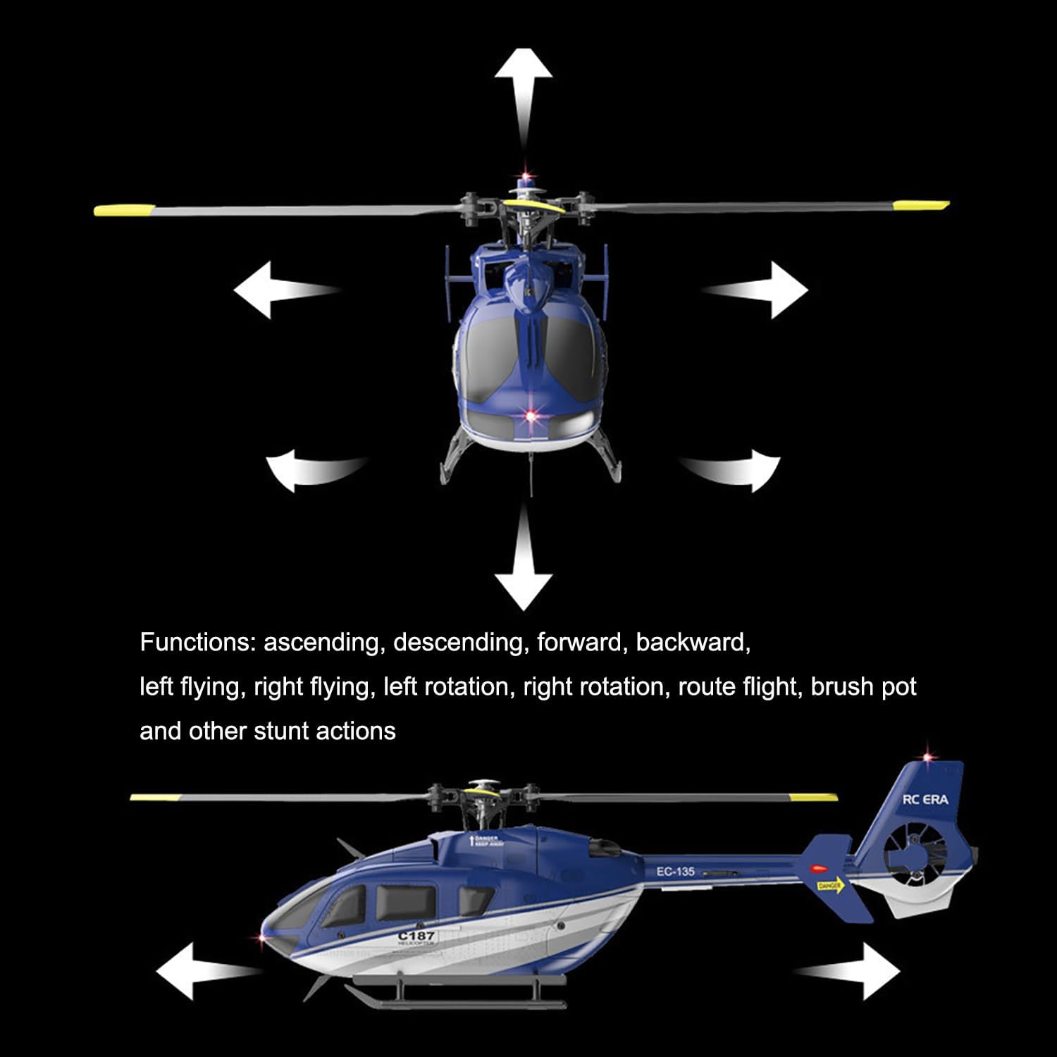 RC ERA C187 EC135 フライバーレスヘリコプター – 6軸ジャイロ、高度