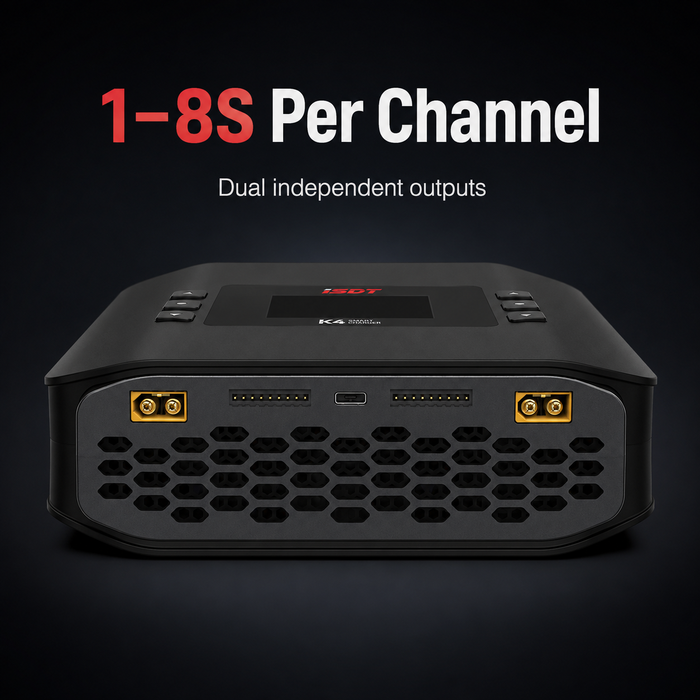 ISDT K4 8S LiPo charger with two independent 1-8S battery charging channels