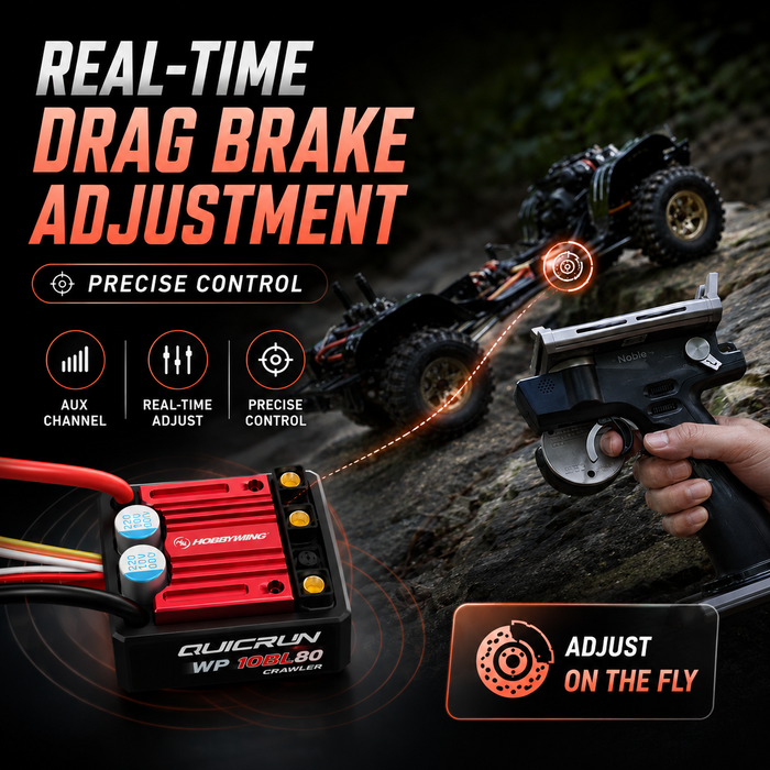 Hobbywing QUICRUN WP 10BL80 Crawler 80A Waterproof Brushed & Brushless ESC for 1/10 RC Crawler Car